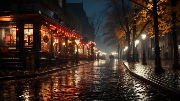 Calle de la ciudad de noche