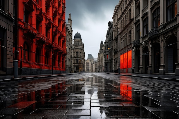 Calle de la ciudad de nueva york al atardecer