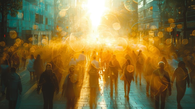 La calle estaba llena de una multitud irreconocible.