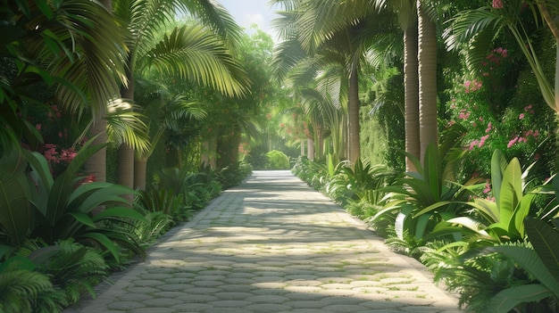 Calle en el jardín tropical