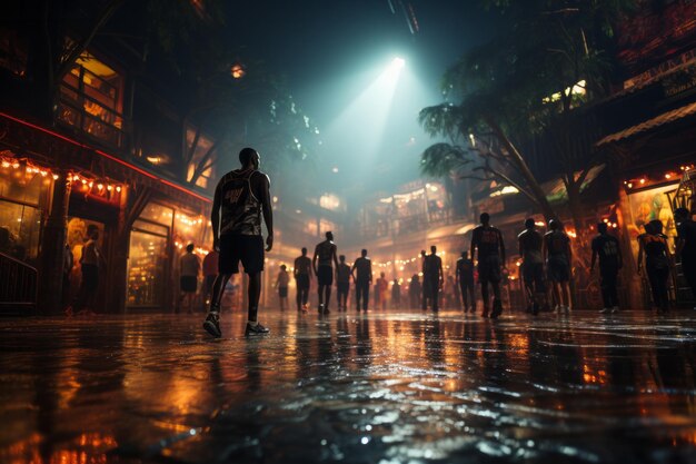 Calle lluviosa en Nueva York Caminata peatonal con paraguas noche borrosa lluvia ligera gotas en la ventana vidrio fondo pancarta lluviosa temporada de otoño estilo de vida urbano foto de alta calidad