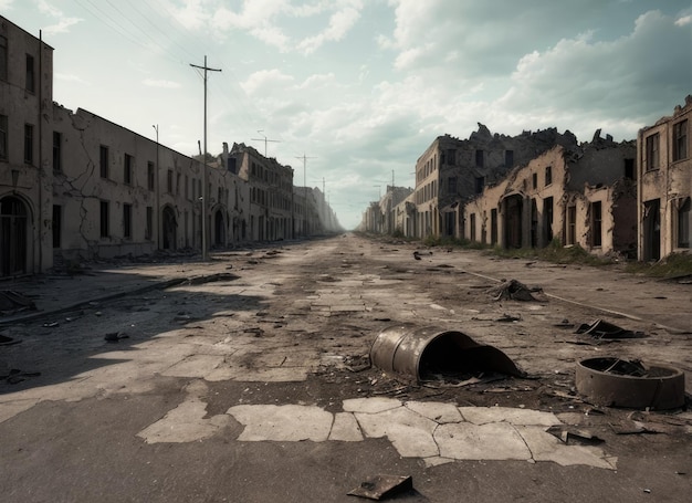 Foto una calle en medio de la ciudad.