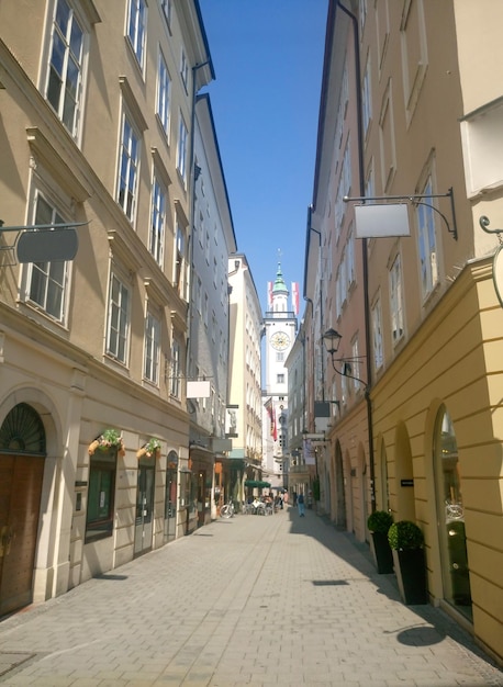 Calle peatonal en Salzburgo. Austria.