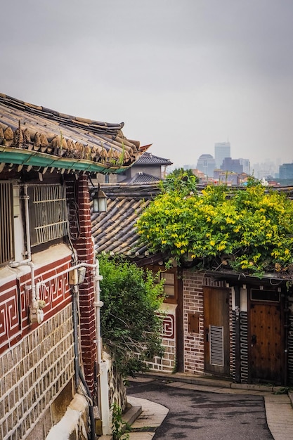 Calle del pueblo de Bukchon Hanok en Seúl