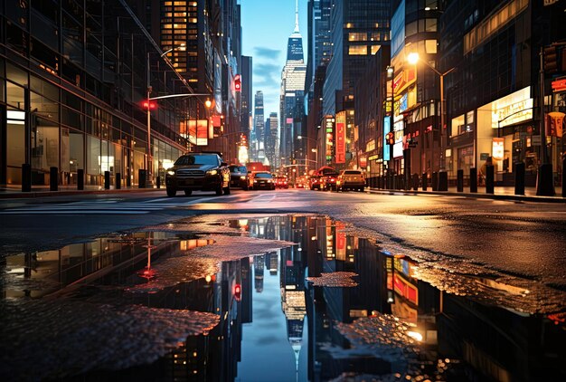 Foto una calle que está cubierta de agua en el estilo de la subexposición