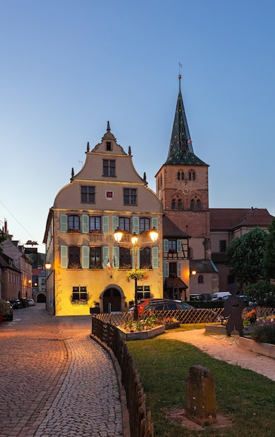 Calle de la tarde Turckheim en Francia