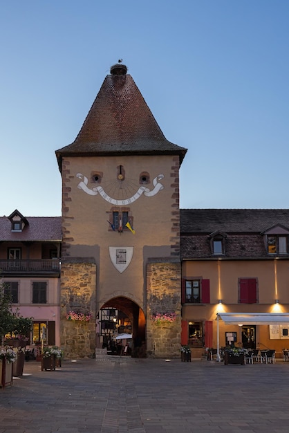 Calle de la tarde Turckheim en Francia