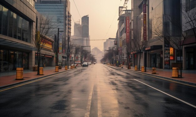 Foto calle vacía en la ciudad