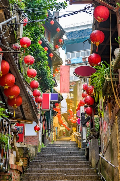 Foto callejón jiufen taiwán