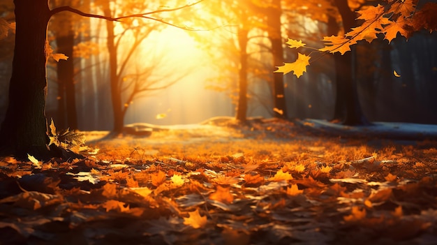 El callejón de otoño con el follaje de otoño