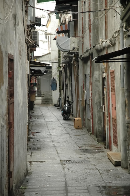 Callejón de pavimento vintage en Macao