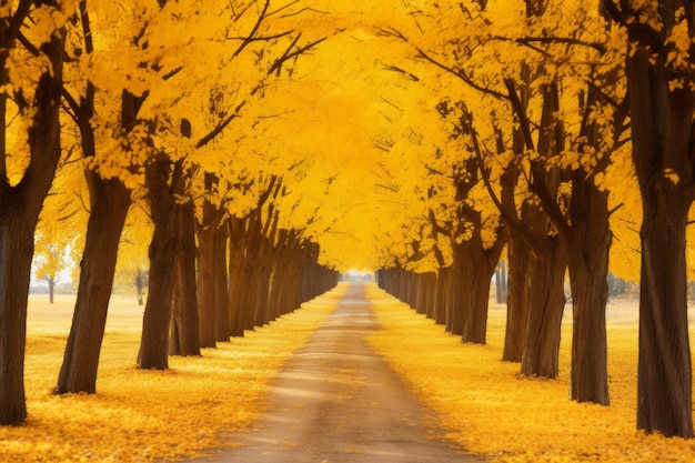 El callejón de los tilos de otoño