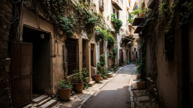 Callejón vintage en un barrio árabe