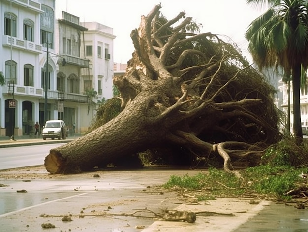 calles de la ciudad de huracán después de la destrucción del huracán