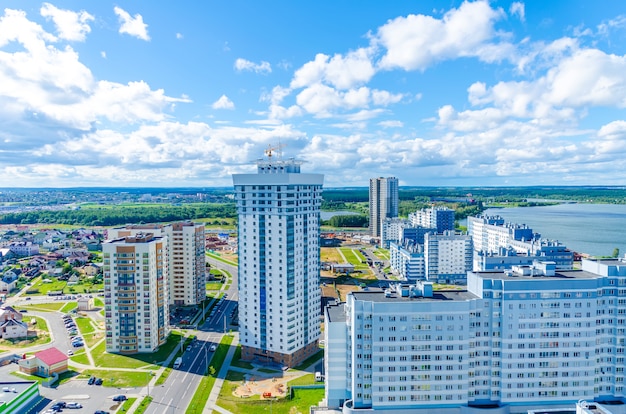 Calles de Minsk a vista de pájaro