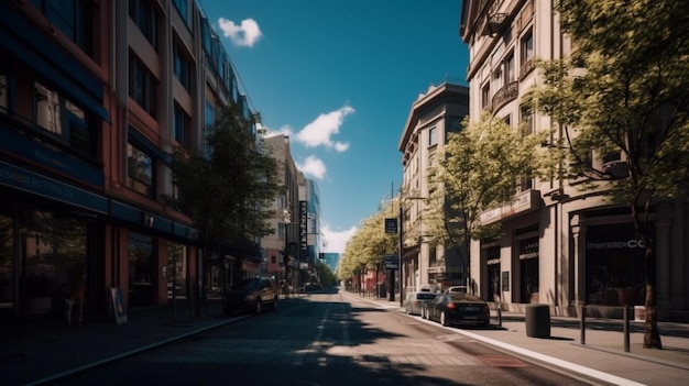 Calles transitadas al aire libre o al aire libre con IA generativa