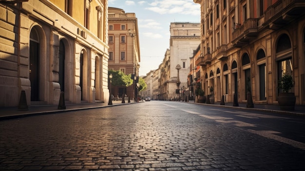 calles vacías de roma imagen generativa AI