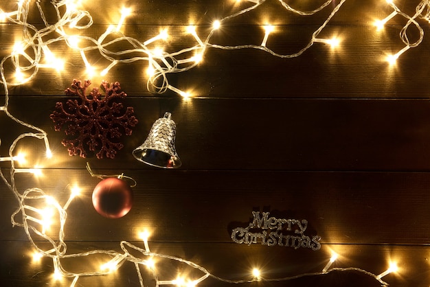 Foto calor brilhante luz em lindas luzes de natal