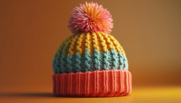 Calor de inverno Gorro de lã tricotado em várias cores gerado por IA