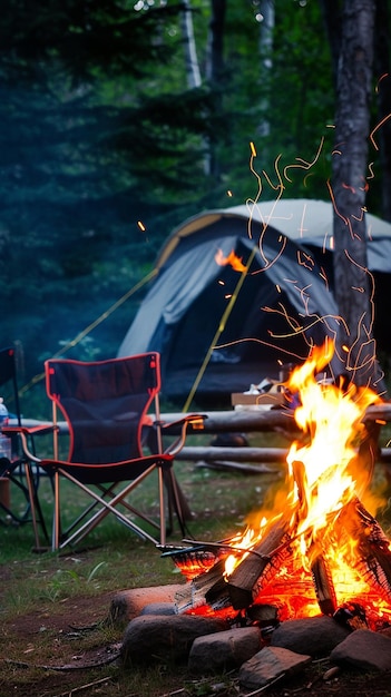 El calor de las sillas y la tienda de campamento