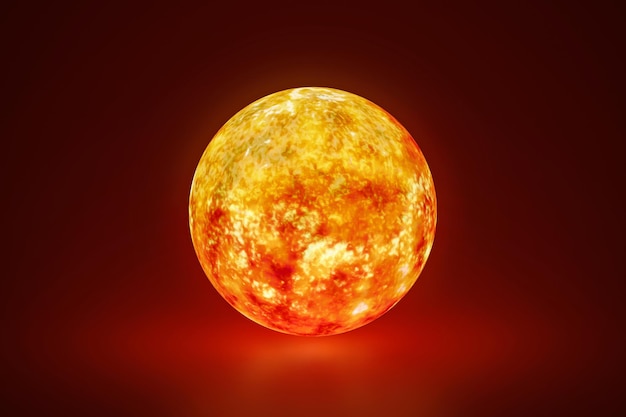 Calor sol sistema solar verano caliente calentamiento global aislado sobre fondo 3d de alta temperatura con concepto de clima de cambio climático o energía solar ardiente Elementos de esta imagen proporcionados por la NASA