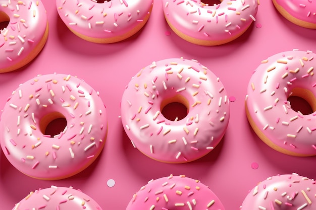 Calorias de padrão de donut rosa tentador Gerar ai