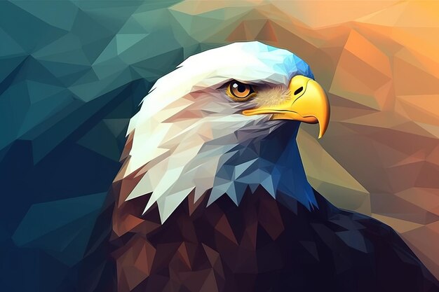 Calvo Low poly estilo animal ilustración generativa ai