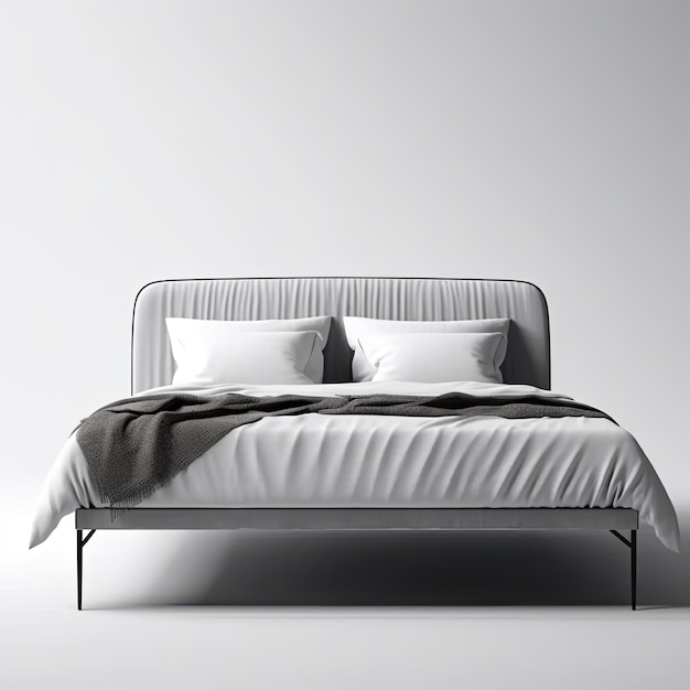 cama área de dormir moderno escandinavo interior mobília minimalismo madeira luz estúdio foto