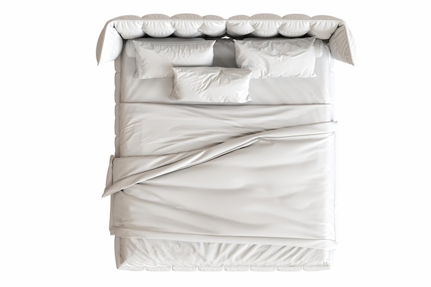 una cama blanca con una sábana blanca que dice cita e cita