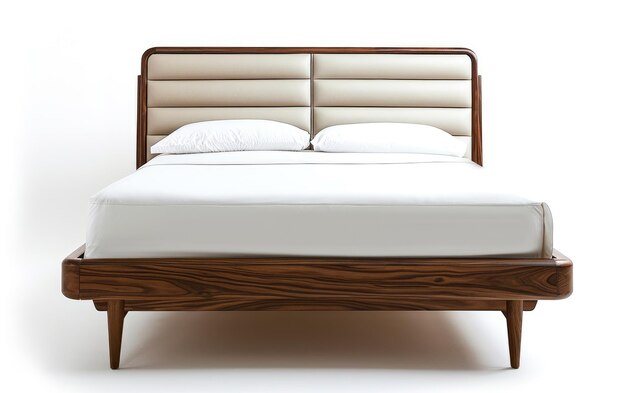 Foto cama com um toque moderno de meados do século isolado em fundo transparente