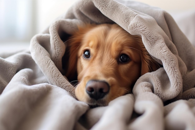 Foto cama de cão dourada