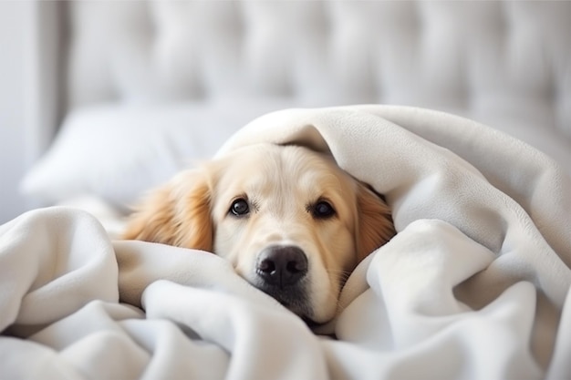 Foto cama de cão dourada