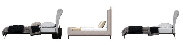 Foto cama dupla isolada em fundo branco móveis para o interior do quarto ilustração 3d cg ren