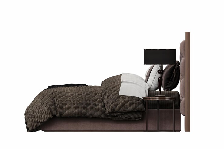 Foto cama dupla isolada em fundo branco móveis para o interior do quarto ilustração 3d cg