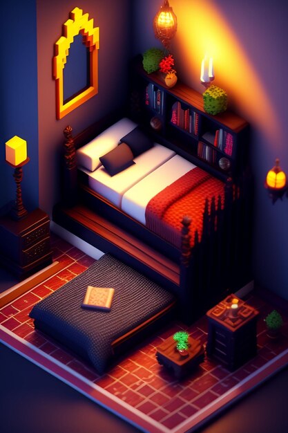 Una cama en una habitación