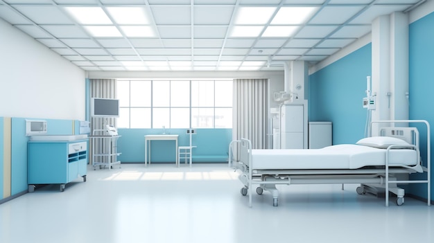 Cama de hospital ajustable manualmente en la habitación del hospital Cama ajustable manual limpia es para el paciente ingresado