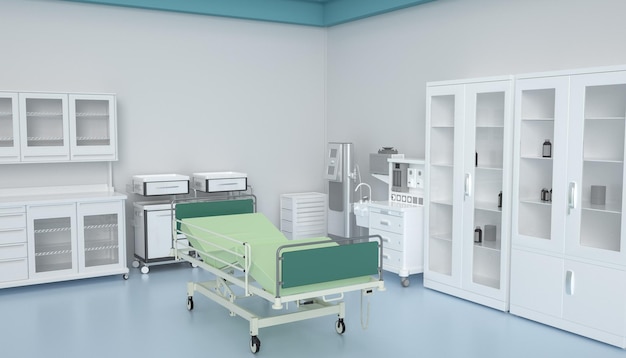 cama de hospital médica 3d