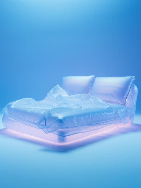 Foto cama inflable con luz fluorescente