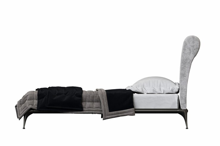 Foto cama isolada em fundo branco móveis interiores ilustração 3d cg render
