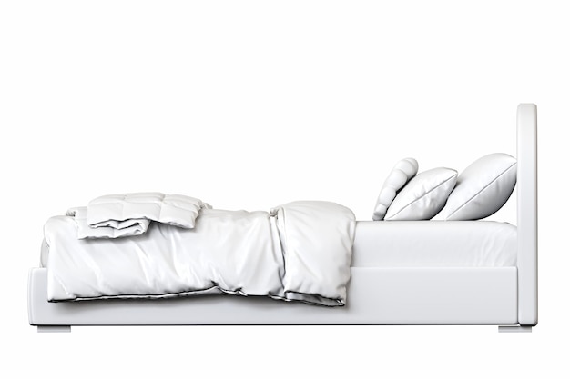 cama isolada em fundo branco móveis interiores ilustração 3D cg render