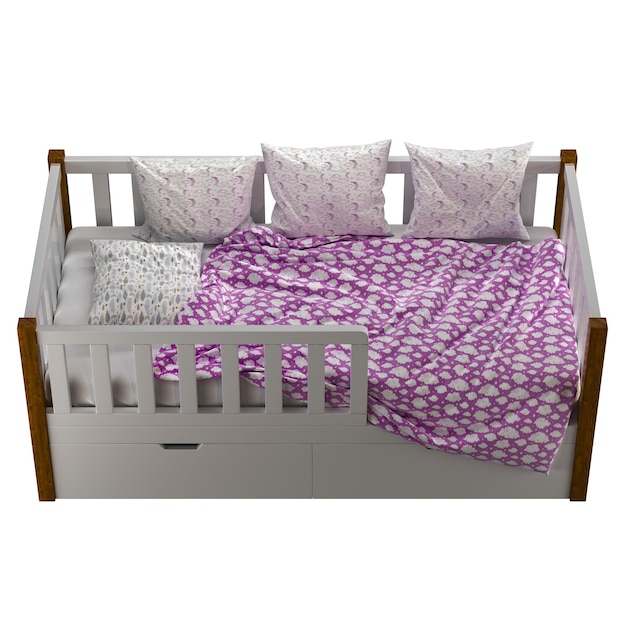 Cama para niños Naomi con tabla de haya sólida