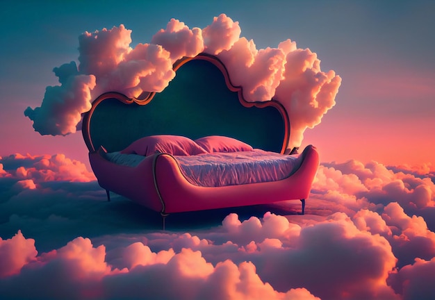 Cama para dormir fica em nuvens cor de rosa bom sono suave