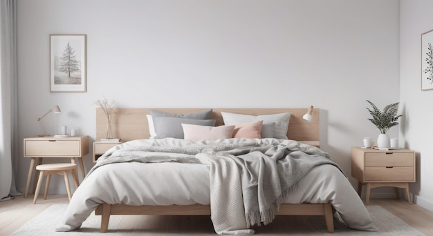 una cama con una sábana blanca que dice "el nombre de la cama"