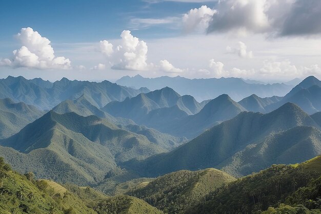 Foto camadas de montanhas nas filipinas