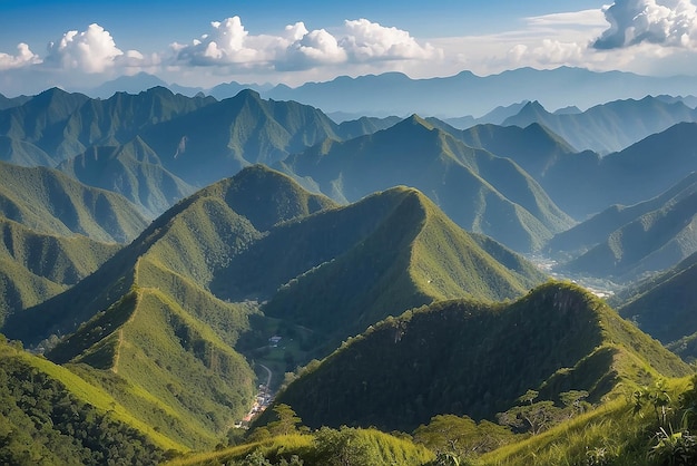 Camadas de montanhas nas filipinas