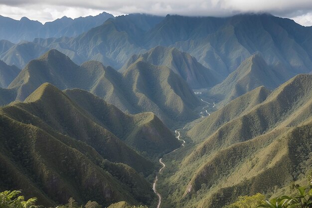 Foto camadas de montanhas nas filipinas