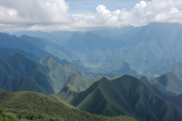 Camadas de montanhas nas Filipinas