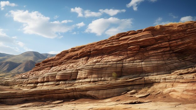 Foto camadas rochosas, sedimentos e fundo geológico do deserto