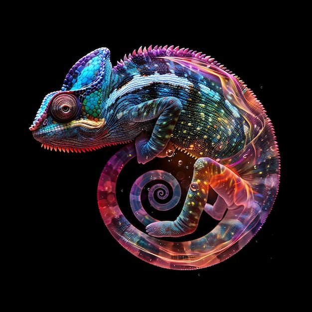 Camaleão em forma de cores fluentes Liqui opaco multicolorido Arte de fundo conceito brilhante Y2K
