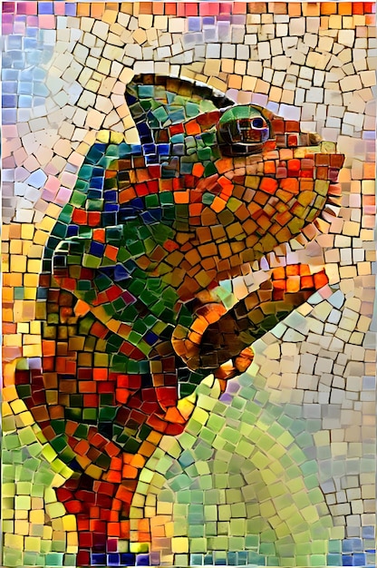 camaleão mosaico